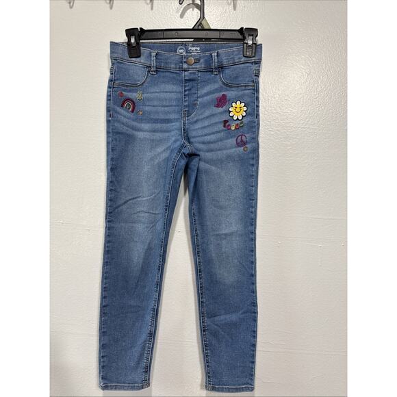 Wonder Nation Girls Fashion Embroidered Pull On Jeggings Sz L Plus (10-12) Blue - Picture 1 of 10